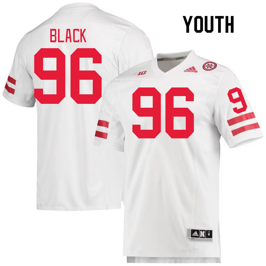 Youth #96 Leslie Black Nebraska Cornhuskers College Football Jerseys Stitched Sale-White